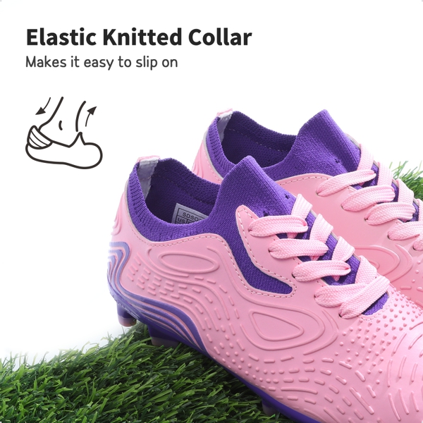 Kids Contoured Upper Soccer Shoes - PINK PURPLE - 2